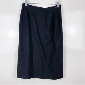 Vintage Pendleton Black Wool Pencil Skirt Sz 8